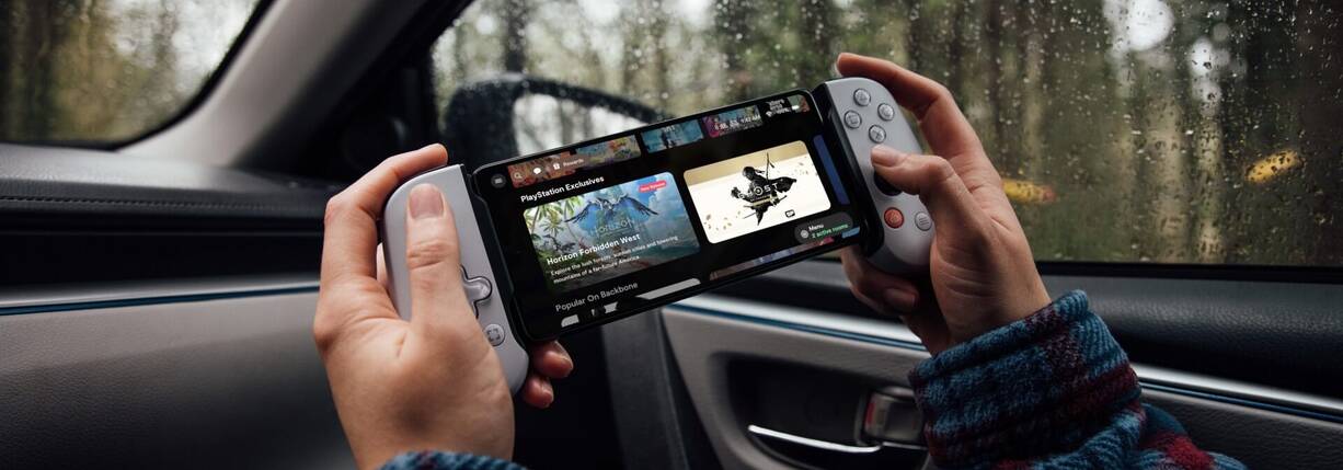 Mobile Gaming mit iPhone 15 im Auto Gaming im Auto mit dem Backbone Zubehör