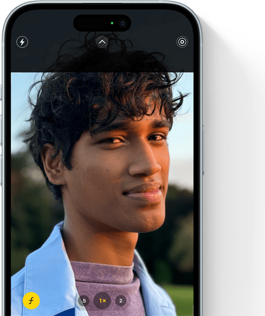 iPhone 15 showing potrait picture mode