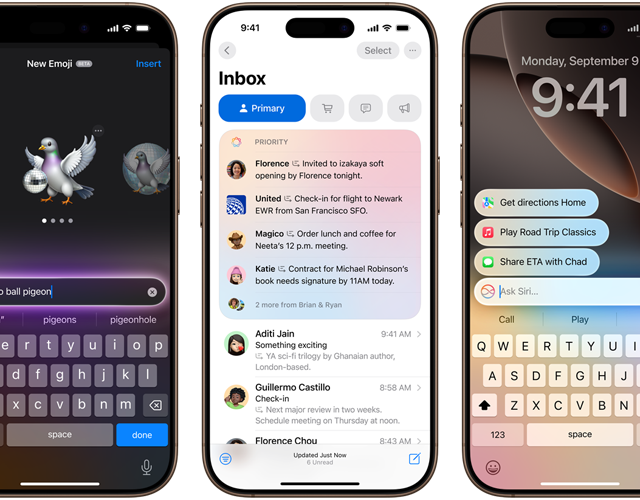 Apple Intelligence Funktionen mit Genmoji, Zusammenfassung, Siri Anfragen tippen auf dem iPhone 16 Pro