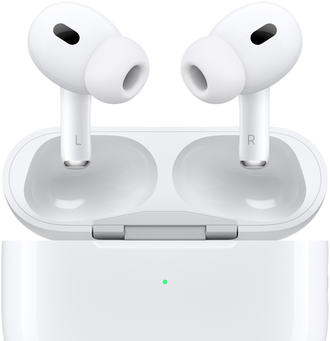 Vorderansicht der AirPods Pro, die sich ausserhalb des Case befinden